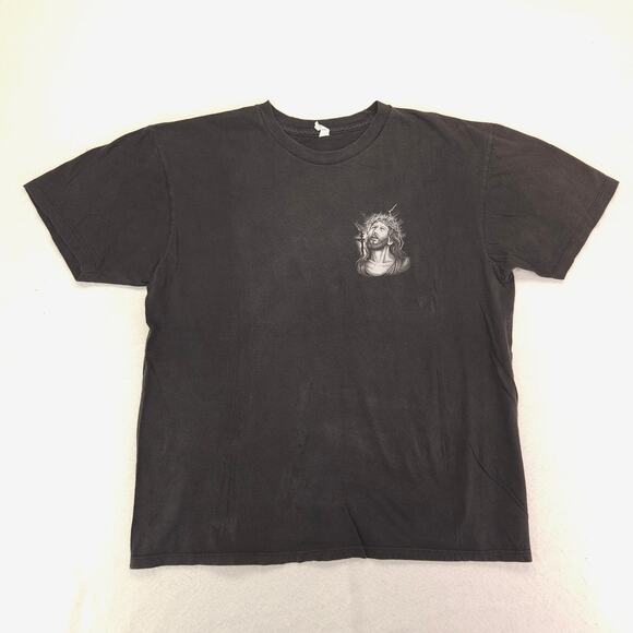 Gaziani Jesus Short Sleeve Crew Neck Graphic T Shirt Mens Size Large L Black - Picture 2 of 9